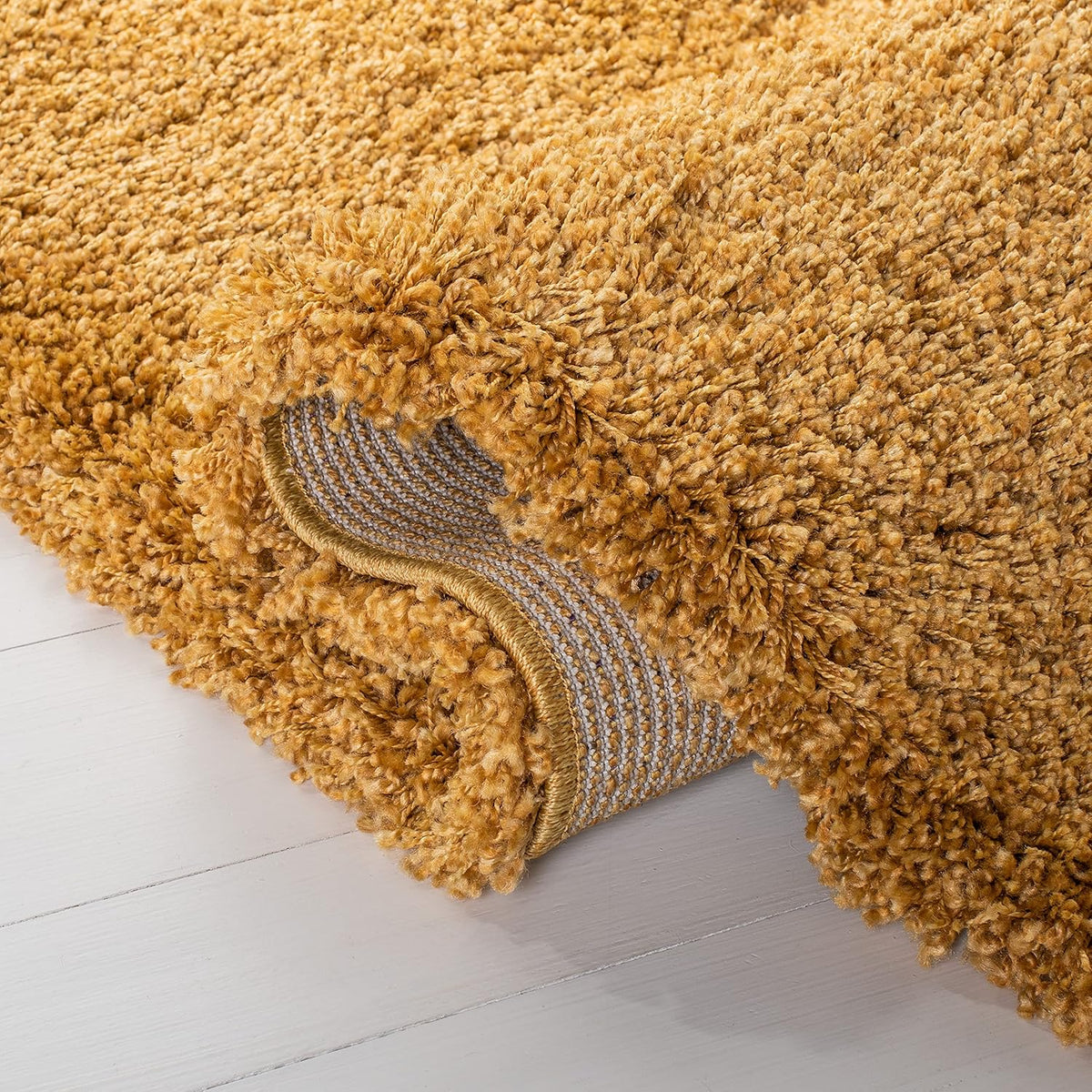 SAFAVIEH Hudson Shag Round Rug 4', Plush Gold SGH220D