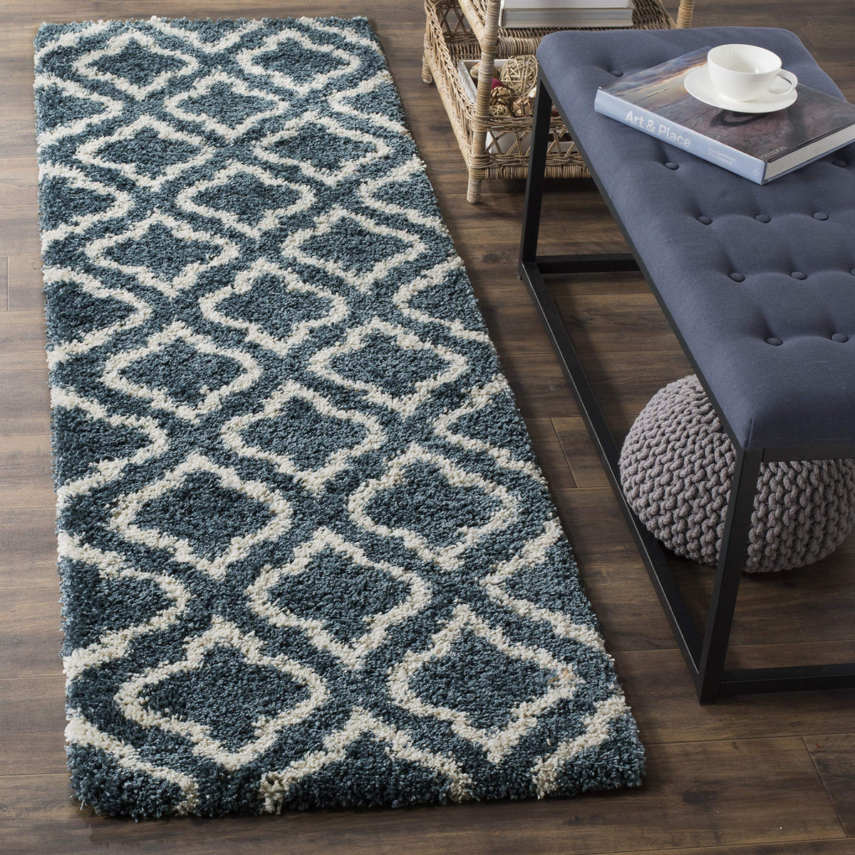 SAFAVIEH Hudson Shag Rug 8x10, Plush Large Multi Ivory & Beige SGH284E