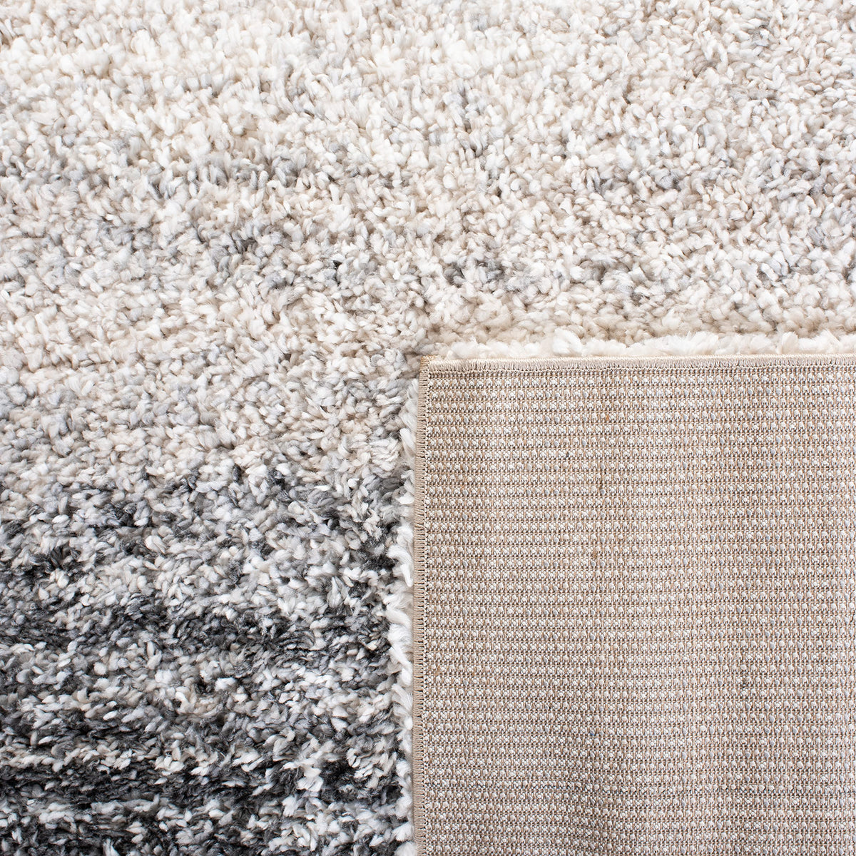 SAFAVIEH Fontana Shag Collection Area Rug - 10' x 14', Ivory & Grey, Modern Design, Non-Shedding & Easy Care, 2-inch Thick Ideal for High Traffic Areas in Living Room, Bedroom (FNT852A)