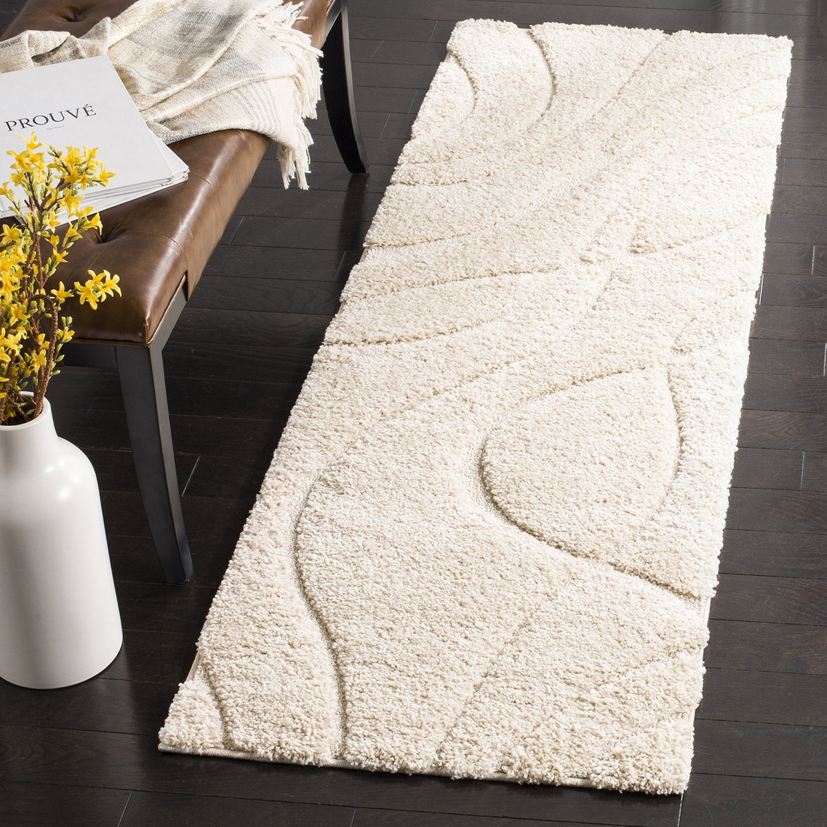 SAFAVIEH Florida Shag Rug 6'x9', Soft Plush Modern Cream & Beige SG471-1113