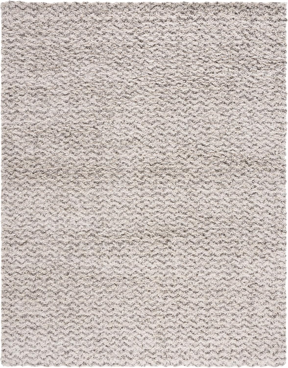 SAFAVIEH Hudson Shag Rug 11x15, Plush Chevron X-Large Ivory & Grey SGH330A