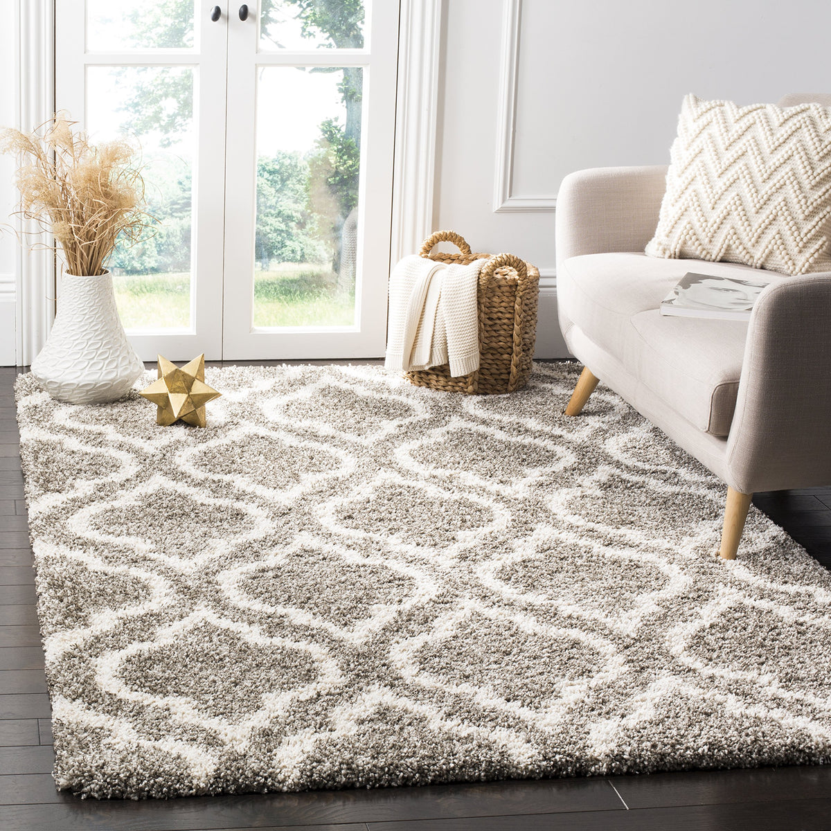 SAFAVIEH Hudson Shag Rug 8x10, Plush Large Multi Ivory & Beige SGH284E
