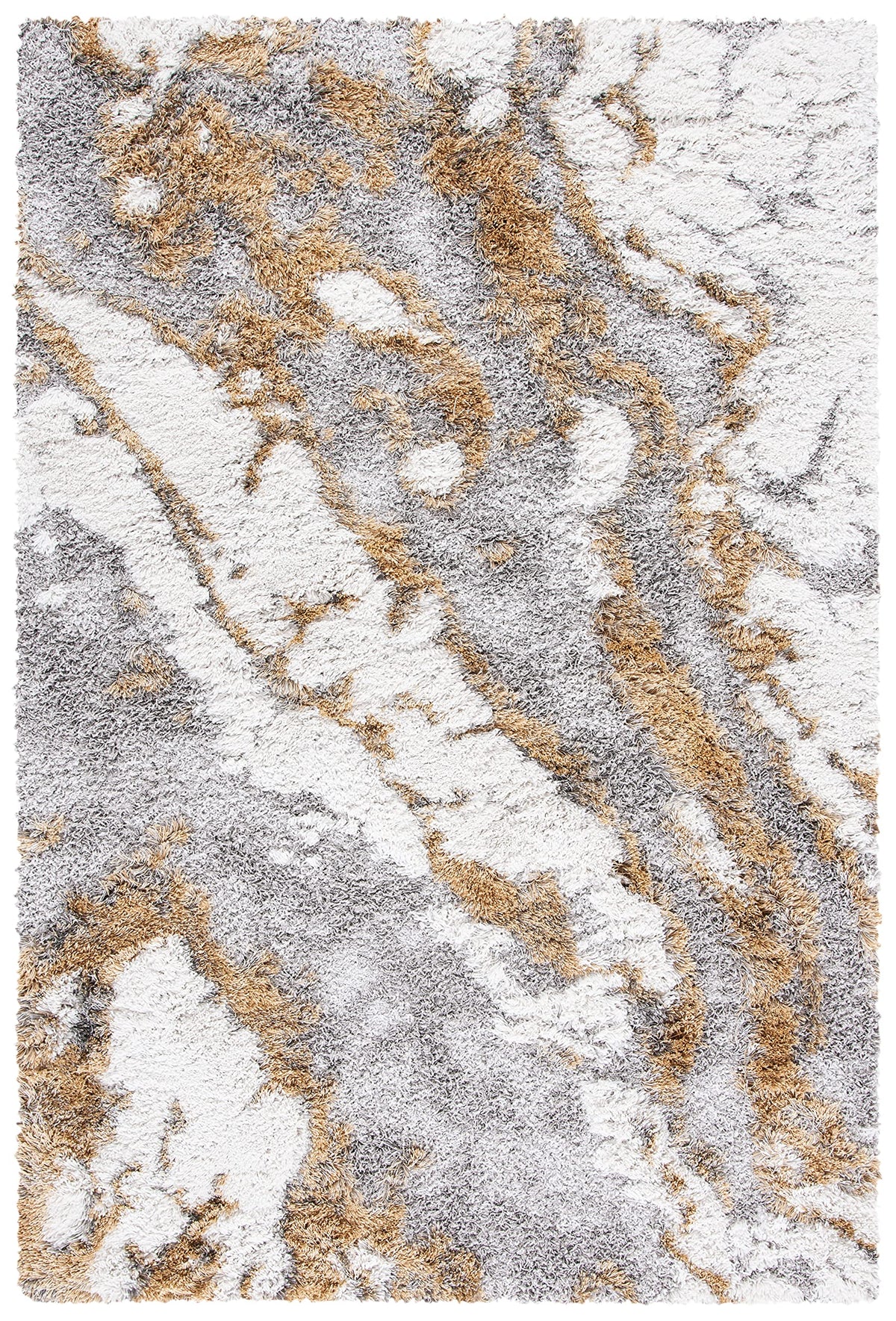 SAFAVIEH Horizon Shag Rug 4'x6', Soft Plush Modern Grey & Blue HZN890G