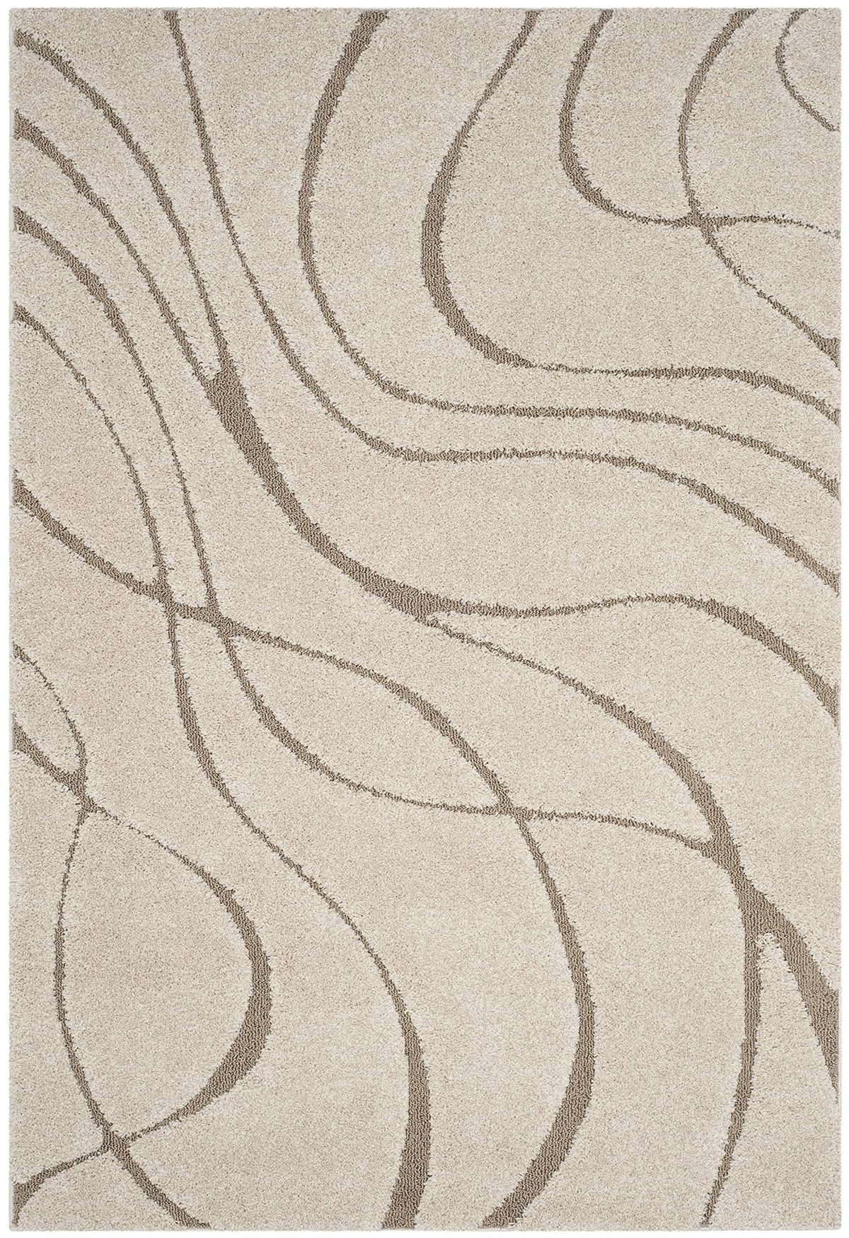 SAFAVIEH Florida Shag Rug 6'x9', Soft Plush Modern Cream & Beige SG471-1113