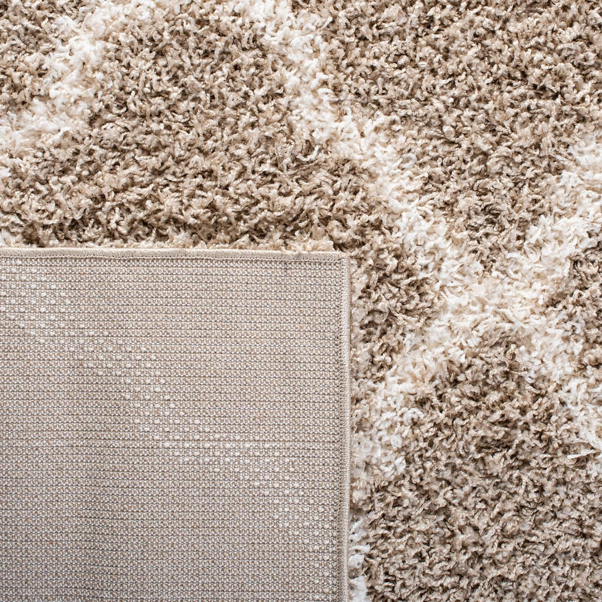 SAFAVIEH Dallas Shag Collection 8' x 10' Beige/Ivory SGD257D Trellis Non-Shedding Living Room Bedroom Dining Room Entryway Plush 1.5-inch Thick Area Rug