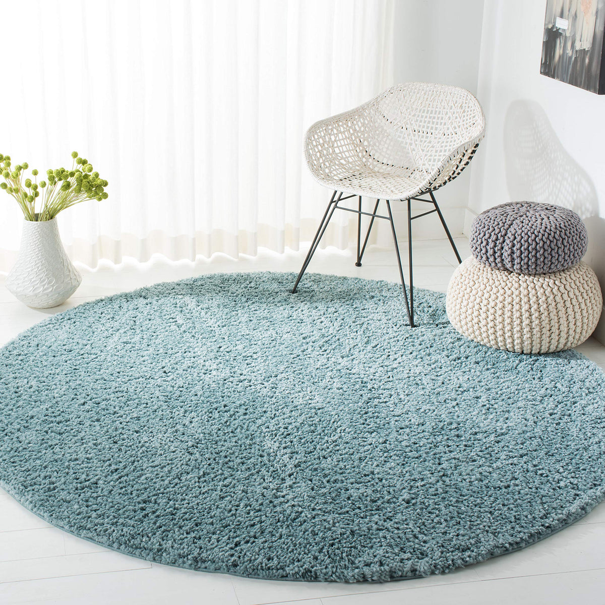 SAFAVIEH August Shag Rug 8'x10', Soft Plush Modern Ivory AUG900C