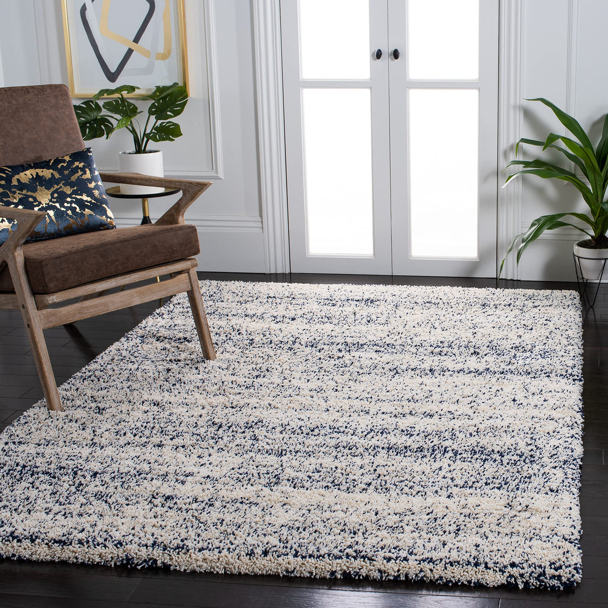 SAFAVIEH Hudson Shag Rug 10x14, Plush X-Large Ivory & Grey SGH295B