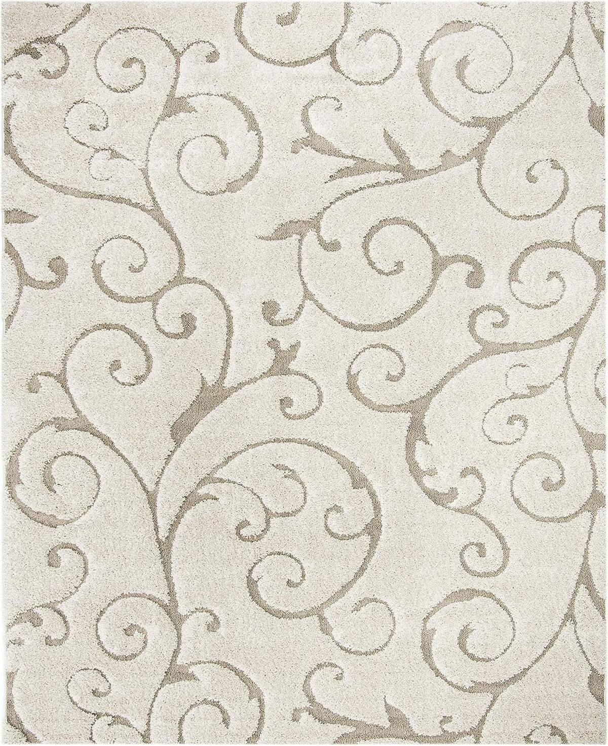SAFAVIEH Florida Shag Rug 8'x10', Soft Plush Cream & Beige SG455-1113