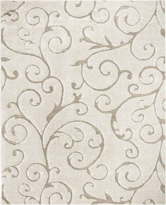 SAFAVIEH Florida Shag Rug 8'x10', Soft Plush Cream & Beige SG455-1113