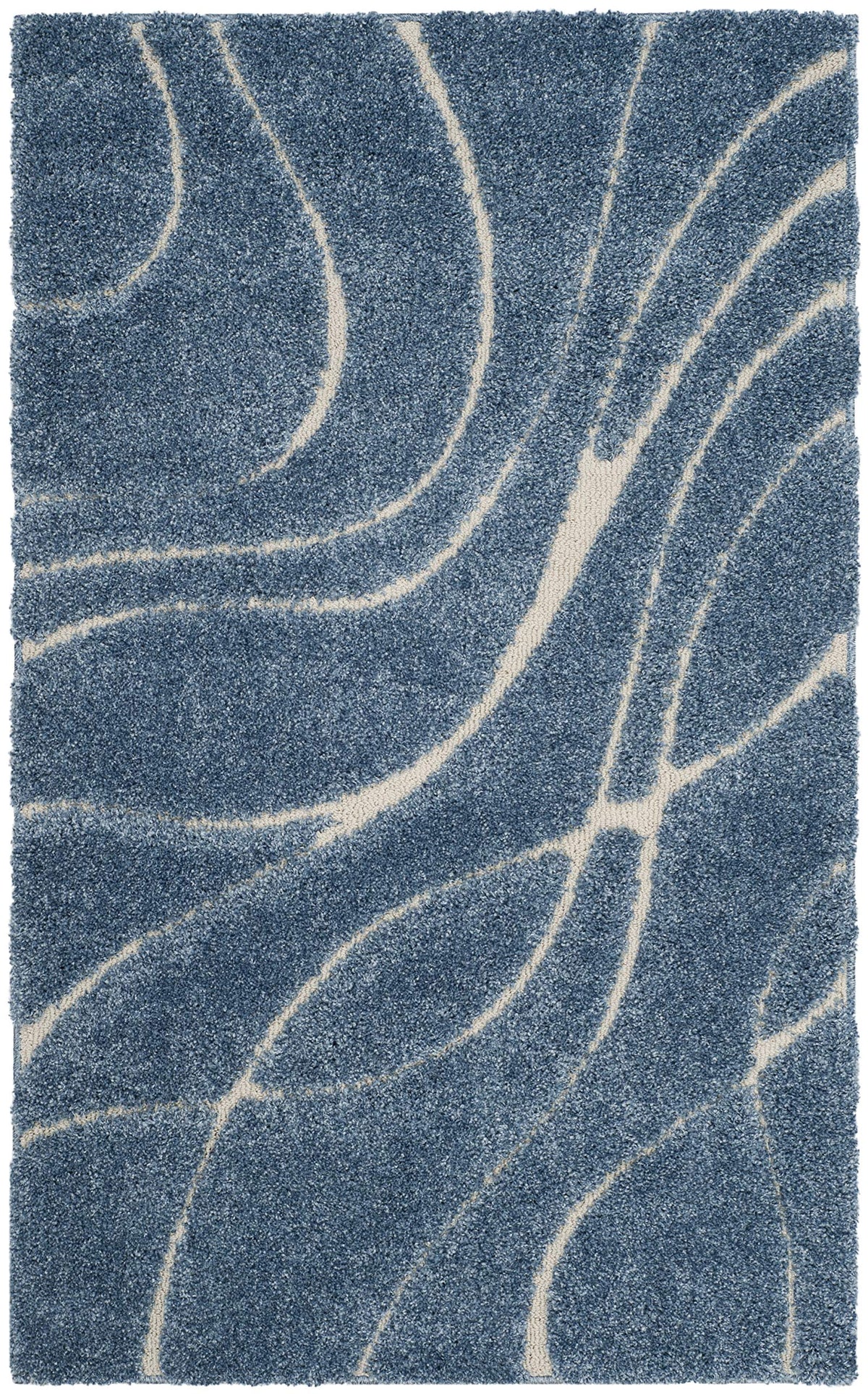 SAFAVIEH Florida Shag Rug 6'x9', Soft Plush Modern Cream & Beige SG471-1113