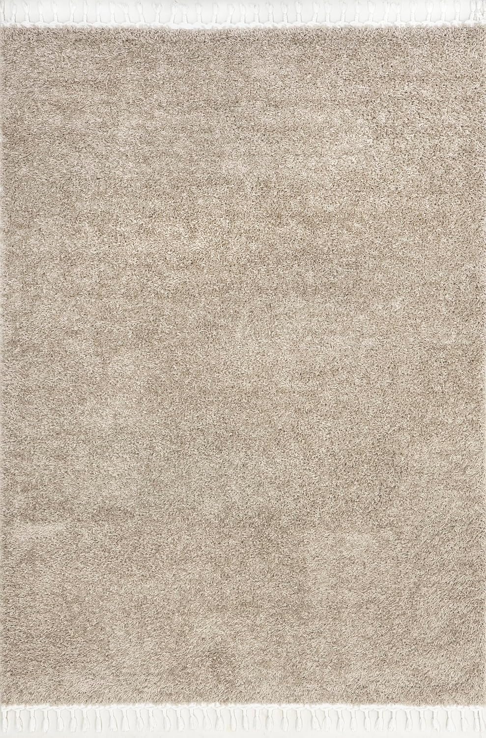 nuLOOM Neva Beige Solid Power Loomed Area Rug, 7' x 9'