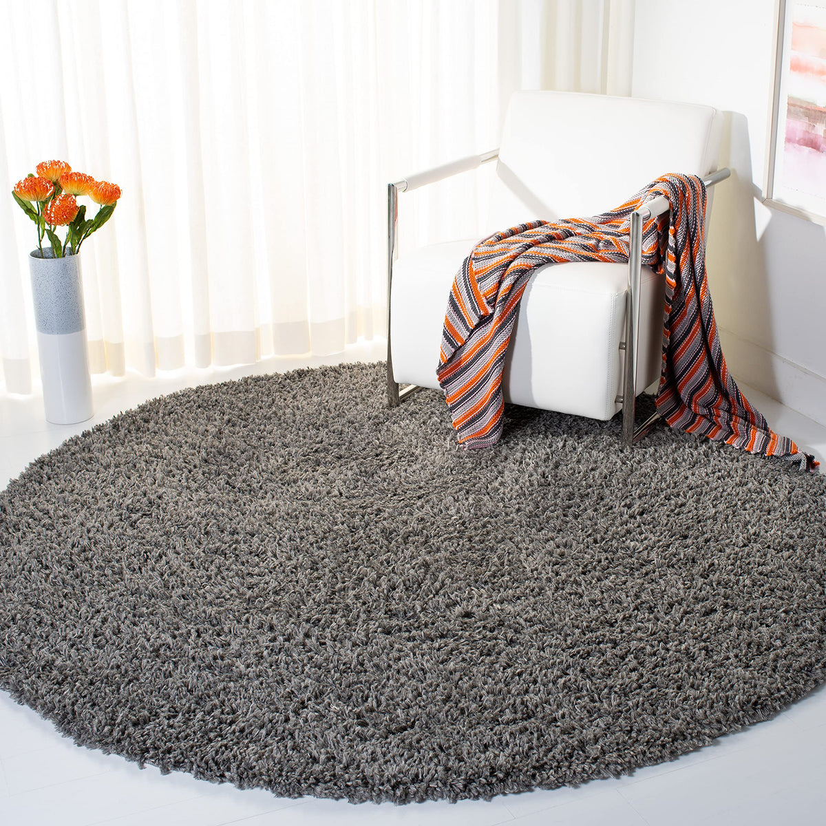 SAFAVIEH August Shag Rug 5'3"x7'6", Soft Plush Modern Ivory AUG200C