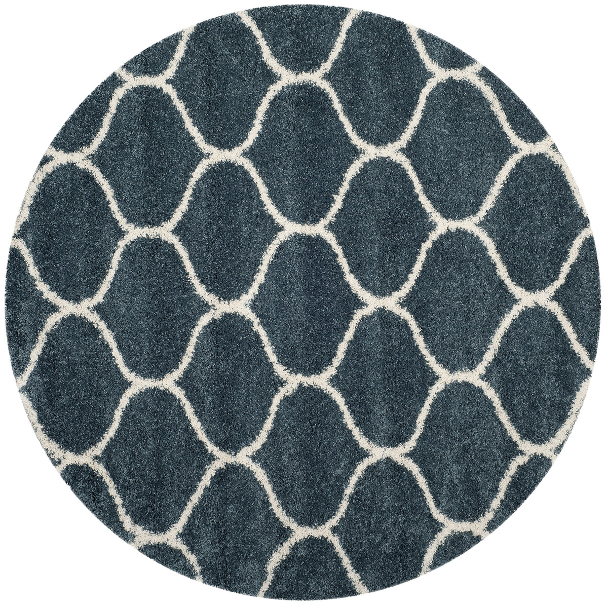 SAFAVIEH Hudson Shag Collection 9' x 12' Grey/Ivory SGH280B Moroccan Ogee Trellis Non-Shedding Living Room Bedroom Dining Room Entryway Plush 2-inch Thick Area Rug