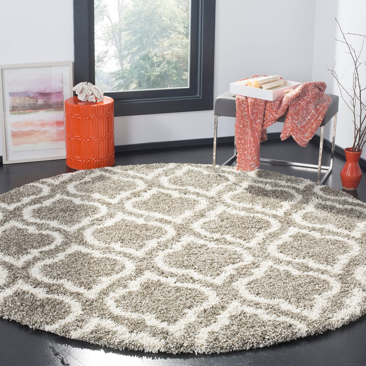 SAFAVIEH Hudson Shag Rug 8x10, Plush Large Multi Ivory & Beige SGH284E