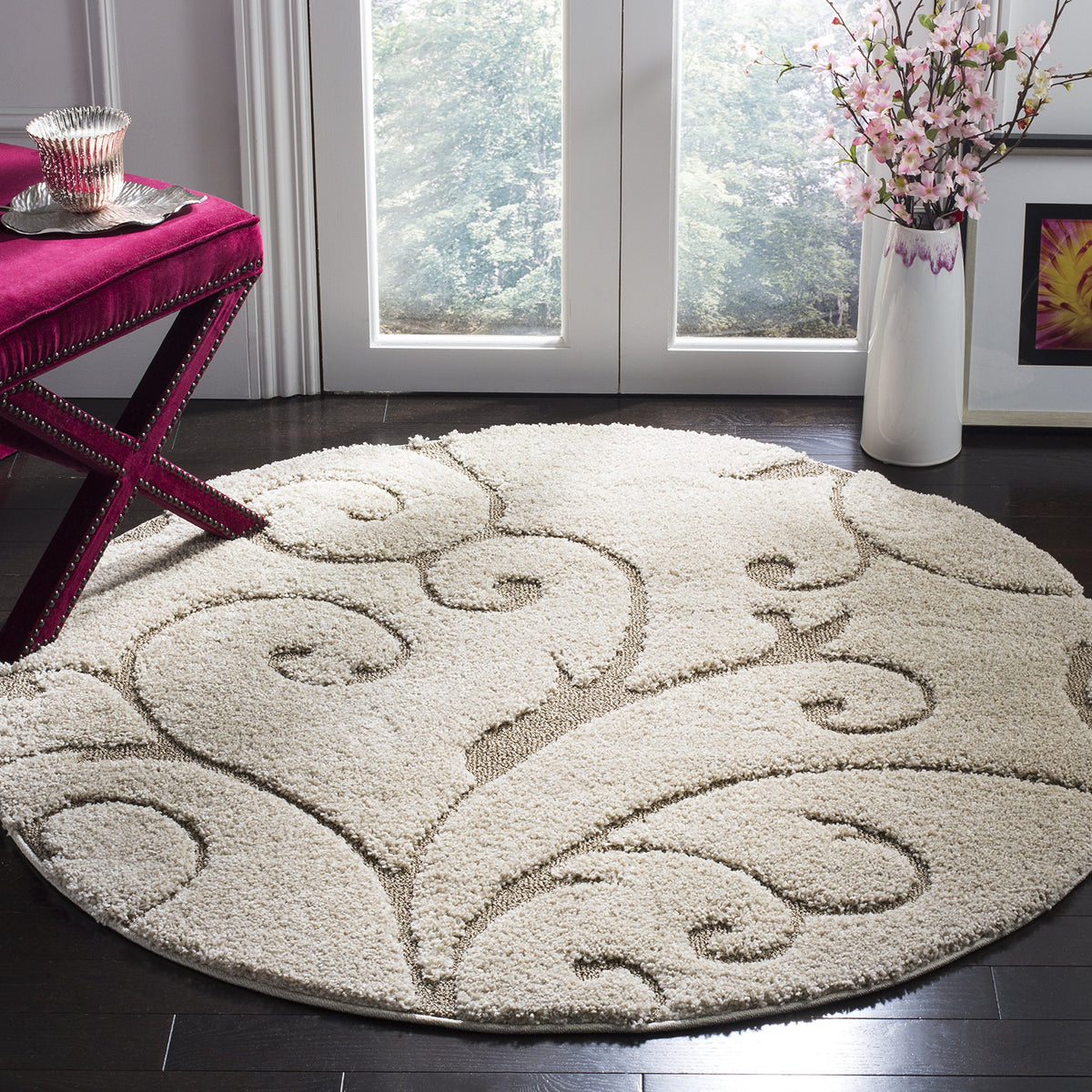 SAFAVIEH Florida Shag Rug 8'x10', Soft Plush Cream & Beige SG455-1113