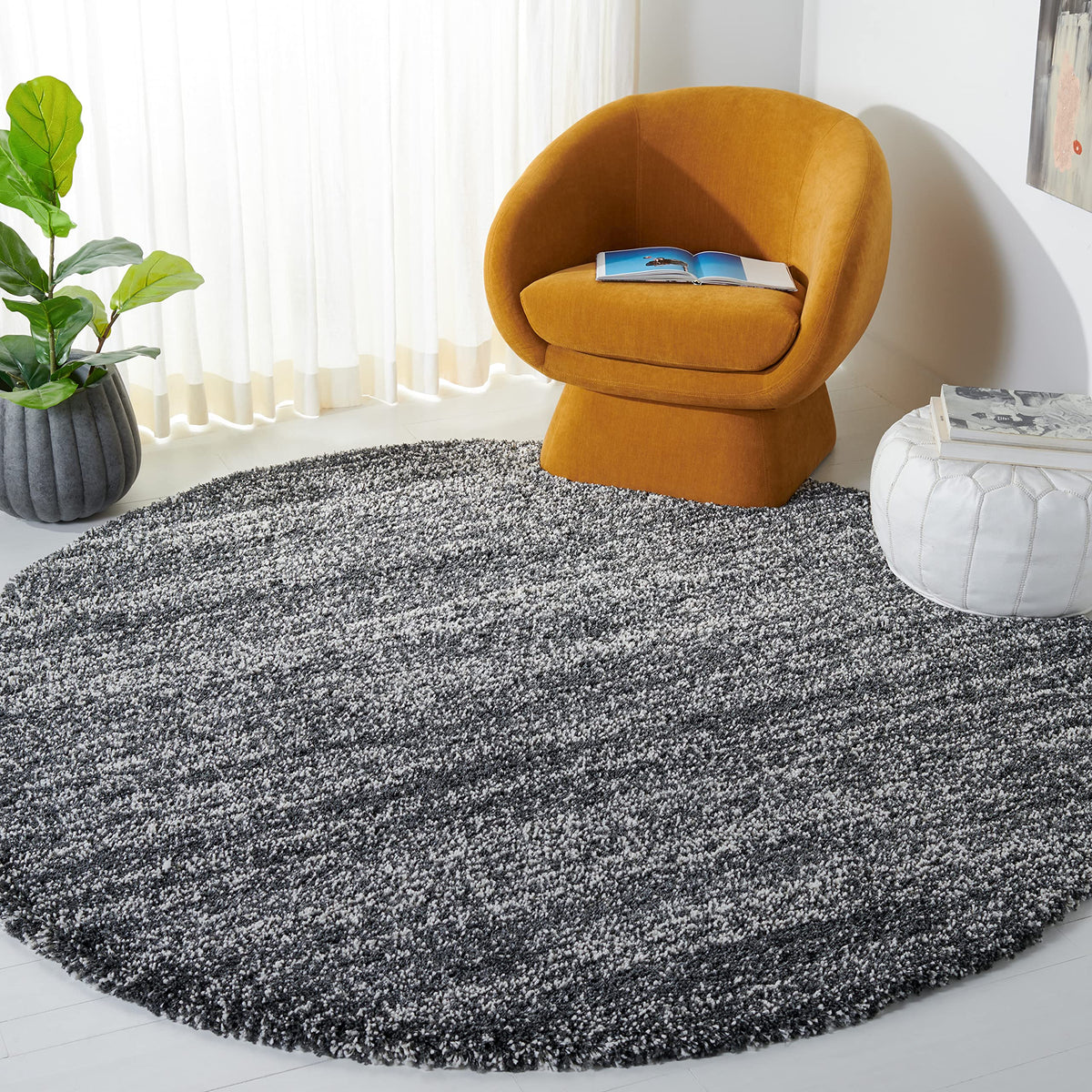 SAFAVIEH Hudson Shag Rug 10x14, Plush X-Large Ivory & Grey SGH295B