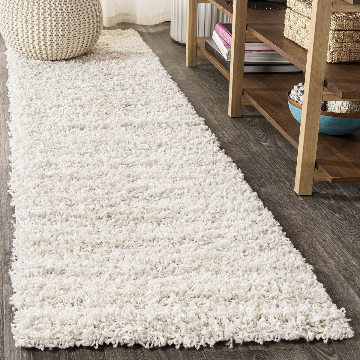 JONATHAN Y Mercer Shag Plush Cream Indoor Area Rug, 4x6, Contemporary, Modern, Easy-Cleaning for Living Room, Bedroom, Kitchen, Pet Friendly, Non-Shedding (MCR106D-4)