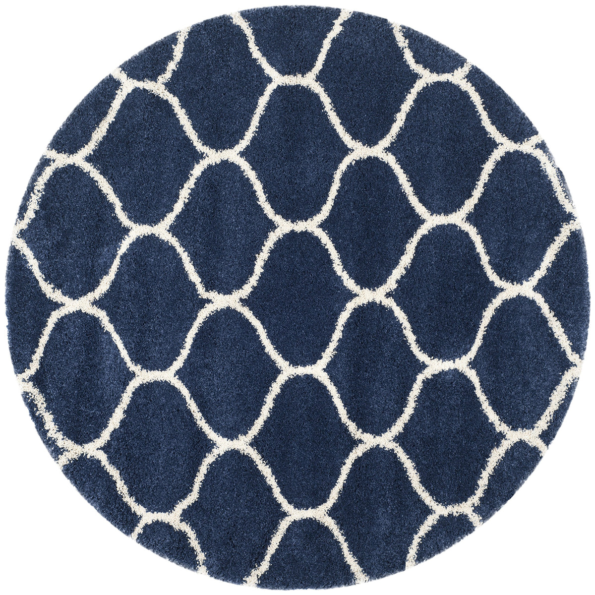 SAFAVIEH Hudson Shag Collection 9' x 12' Grey/Ivory SGH280B Moroccan Ogee Trellis Non-Shedding Living Room Bedroom Dining Room Entryway Plush 2-inch Thick Area Rug