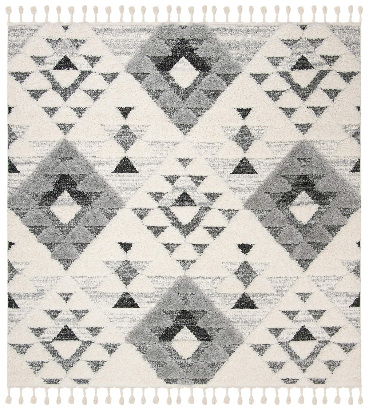 SAFAVIEH Moroccan Tassel Shag Rug 5'3"x7'6", Ivory & Brick Rust MTS688P