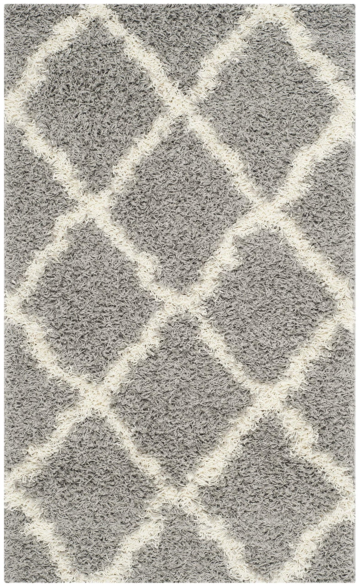 SAFAVIEH Dallas Shag Collection 8' x 10' Beige/Ivory SGD257D Trellis Non-Shedding Living Room Bedroom Dining Room Entryway Plush 1.5-inch Thick Area Rug