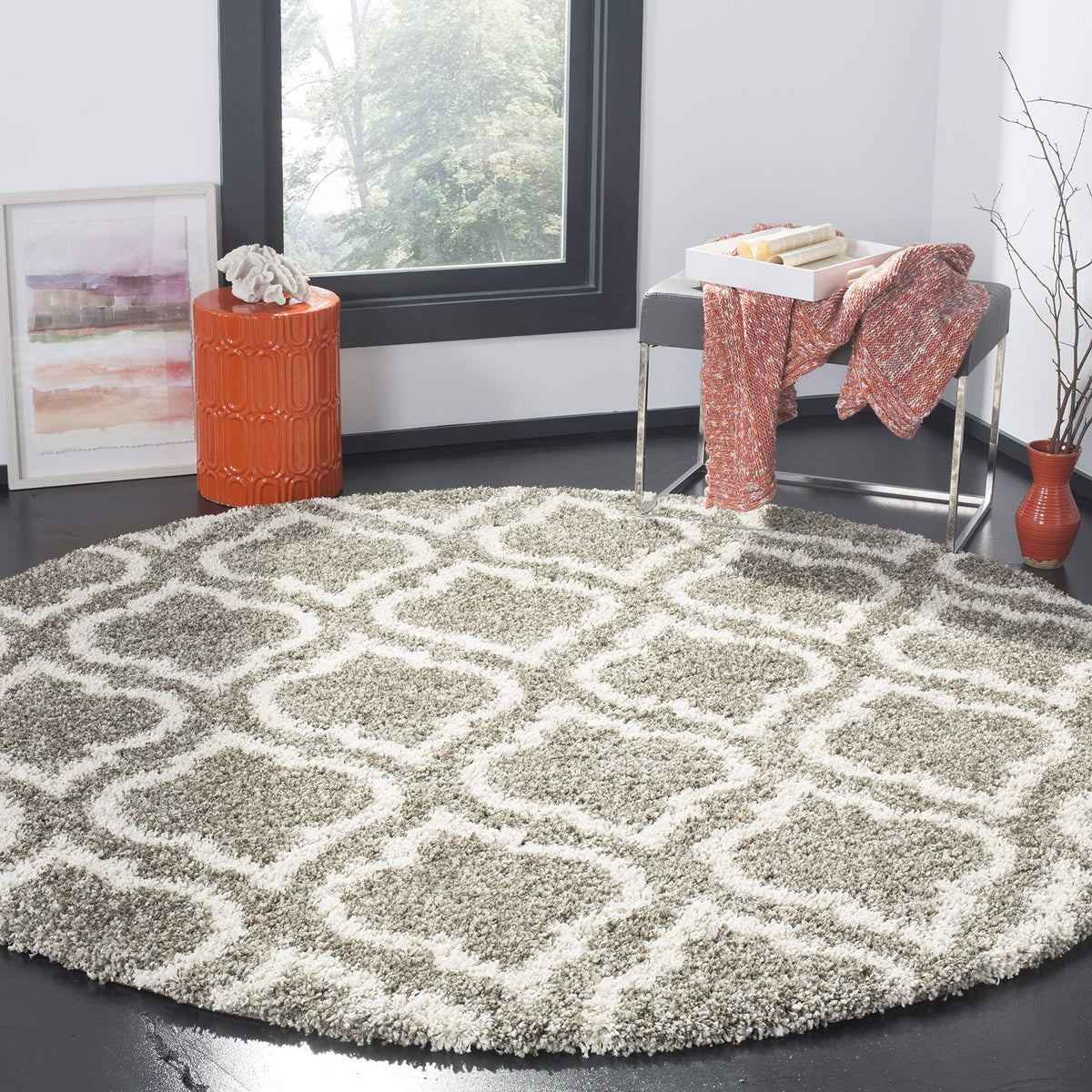 SAFAVIEH Hudson Shag Rug 8x10, Plush Large Multi Ivory & Beige SGH284E