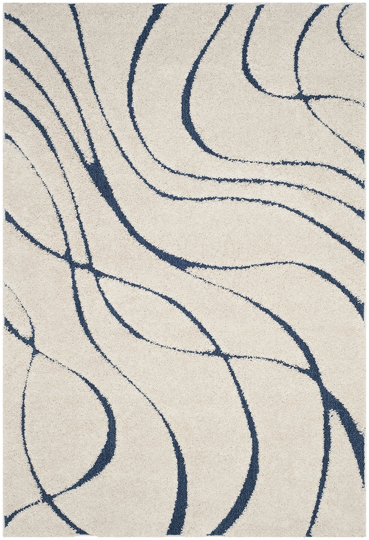 SAFAVIEH Florida Shag Rug 6'x9', Soft Plush Modern Cream & Beige SG471-1113