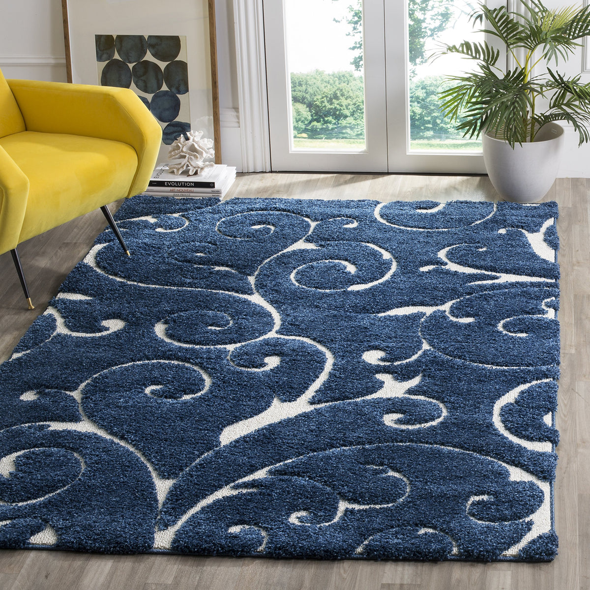 SAFAVIEH Florida Shag Rug 8'x10', Soft Plush Cream & Beige SG455-1113