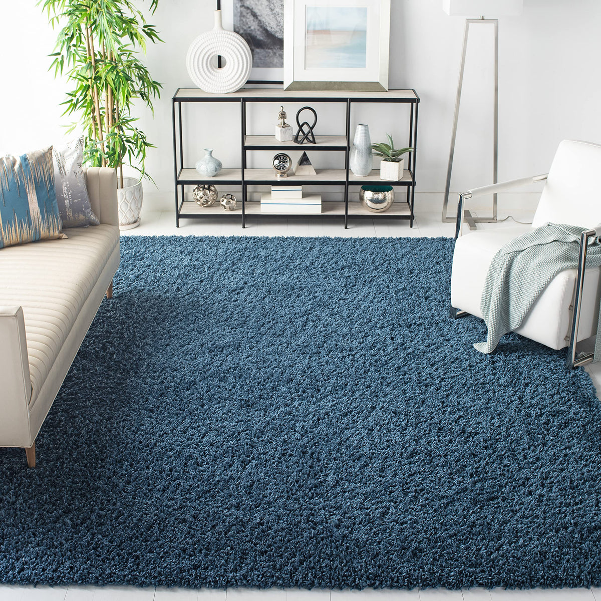 SAFAVIEH August Shag Rug 5'3"x7'6", Soft Plush Modern Ivory AUG200C