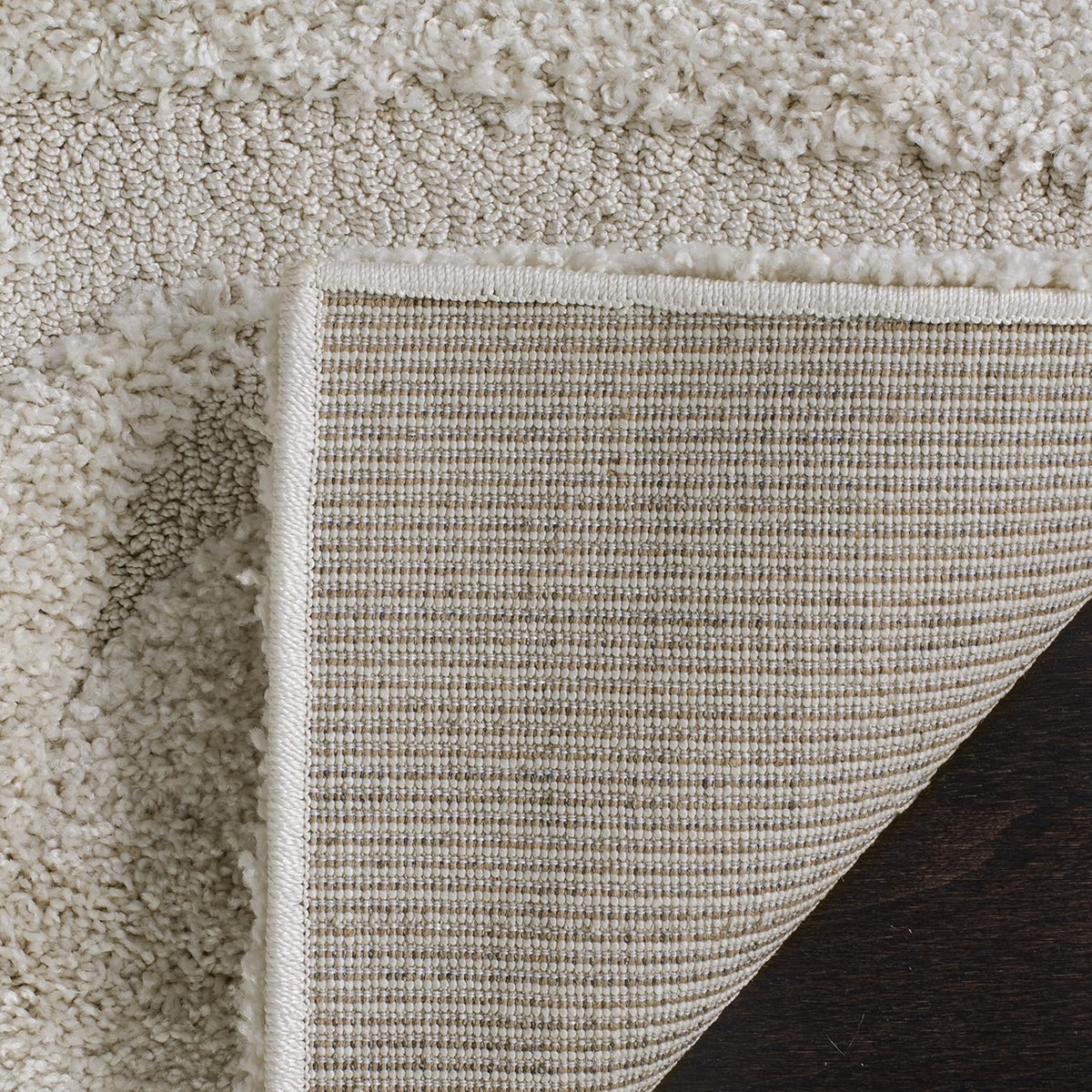 SAFAVIEH Florida Shag Collection Area Rug - 8'6" x 12', Creme & Creme, Scroll Design, Non-Shedding & Easy Care, 1.2-inch Thick Ideal for High Traffic Areas in Living Room, Bedroom (SG468-1111)