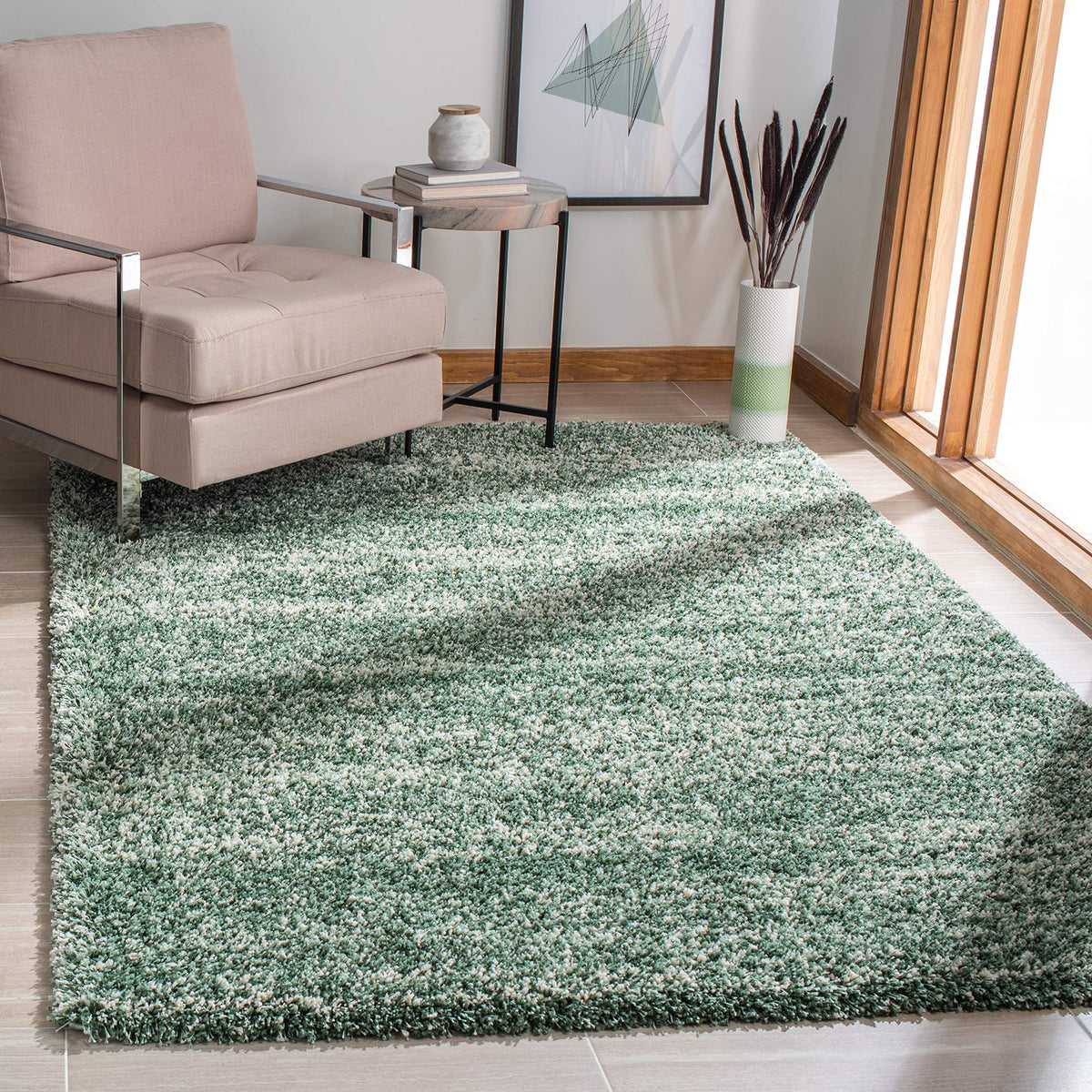 SAFAVIEH Hudson Shag Rug 10x14, Plush X-Large Ivory & Grey SGH295B