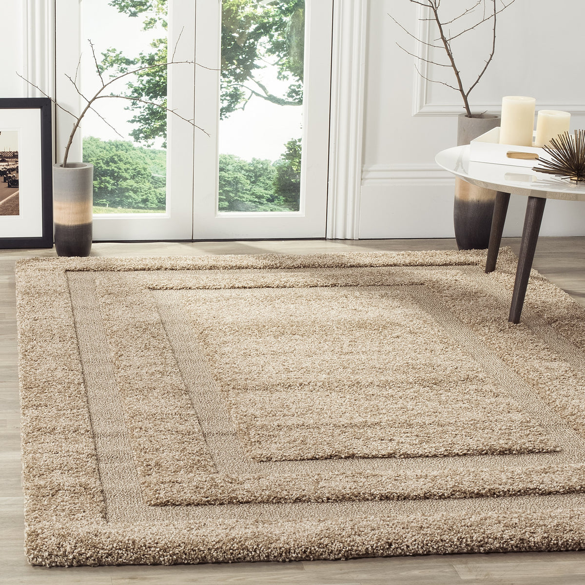 SAFAVIEH Florida Shag Rug 8'x10', Soft Plush Modern Cream SG454-1111