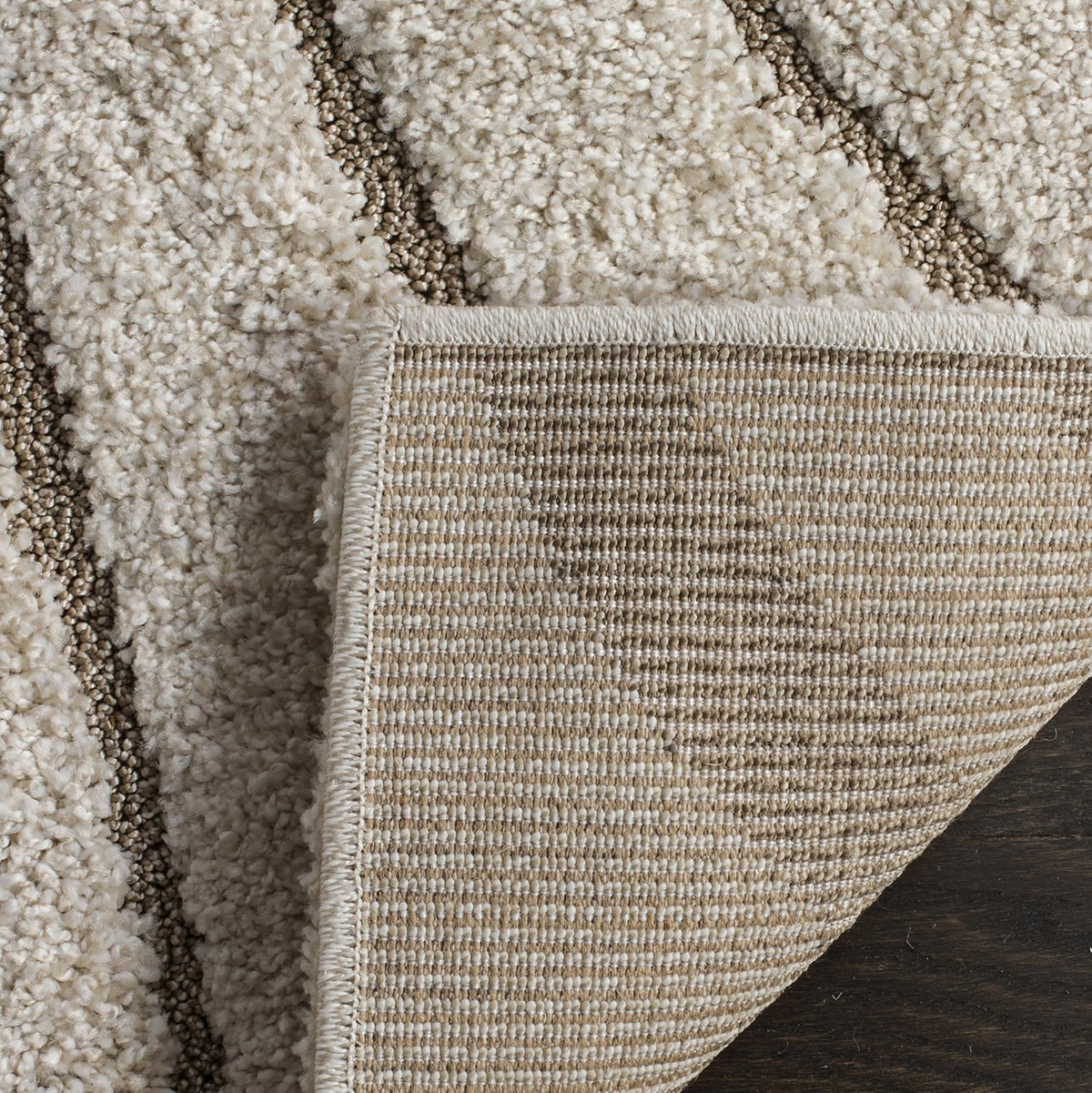 SAFAVIEH Florida Shag Rug 6'x9', Soft Plush Modern Cream & Beige SG471-1113